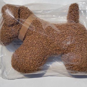 Pottery Barn Brown Doodle Faux Fur Teddy Dog Pillow NWT!